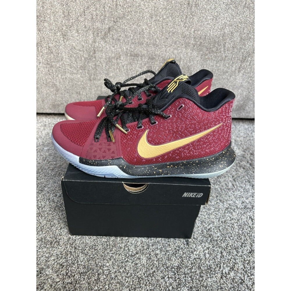 NIKE KYRIE 3 NIKE ID CAVS MAROON GOLD SIZE 11 MEN’S